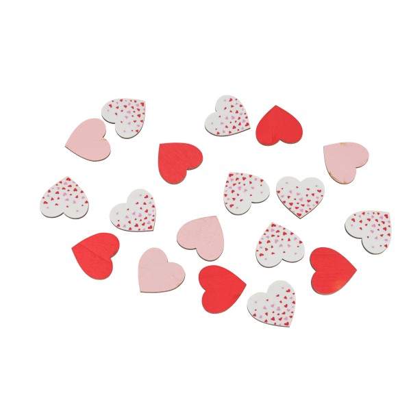 Streu-Herzen,rot-pink-weiß sort. Btl/72St., 2.5x2.5cm