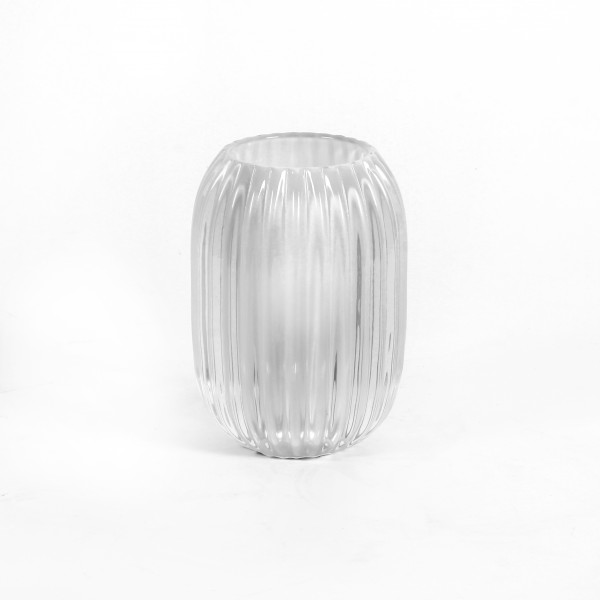 Teelichtglas Trendy 9,4x9,4x13 cm weiß