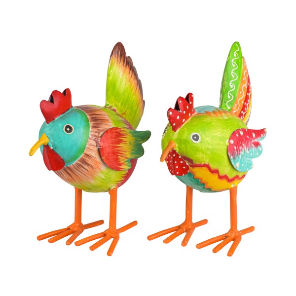 Metall-Vogel,14x8x15cm,stehend, 2Farben sort