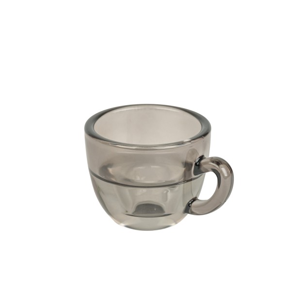 Kerzenhalter, Glas, Espresso , 8x5cm, grau