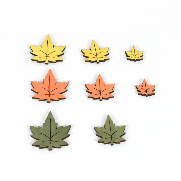 Ahorn-Blatt, flach, Gr:4,6,7cm Herbst- Farben, 100 St im Beutel