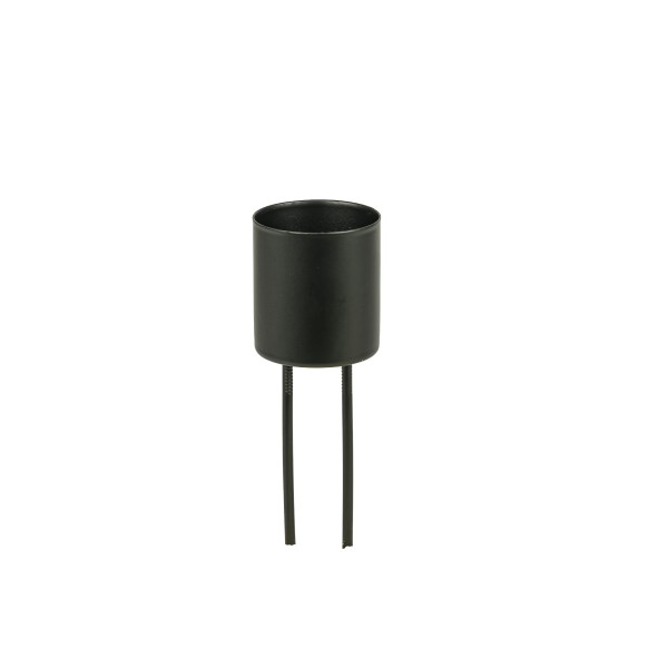 Spitzkerzenhalter Dia 3,5 x Höhe 14 cm zum Stecken matt schwarz Metall