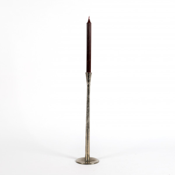 Kerzenhalter Ligna Aluguss, silber 11x11x42 cm