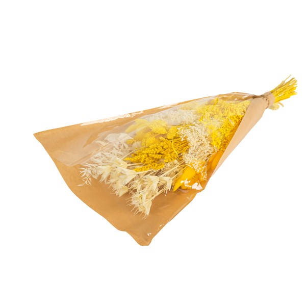 Bouquet Trockenblumen Bund 3 Farbig weiß ,gelb,goldgelb