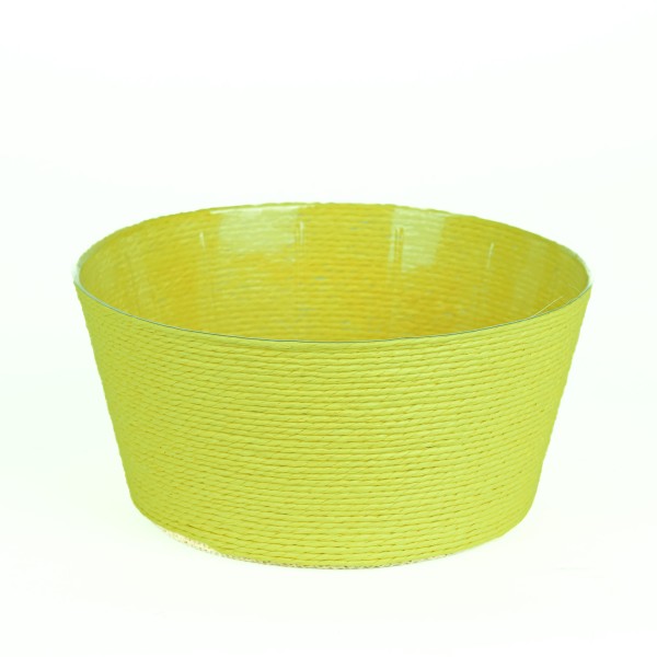 Kordel-Korb Schale rund, 20xh9,5 cm grün, mit Kunststoffeinsatz