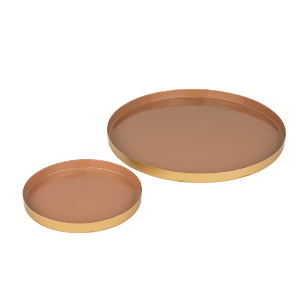 Metall-Teller Petita beige-gold