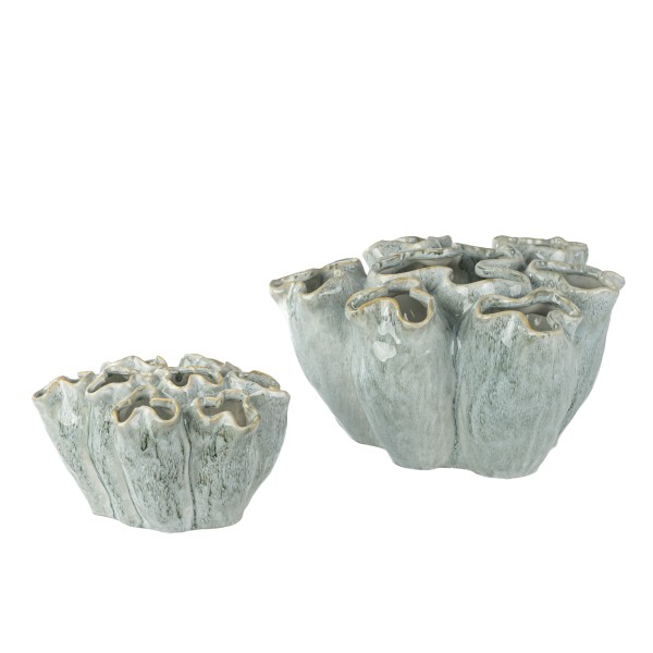 Keramik Vase Santa Monica flache Form
