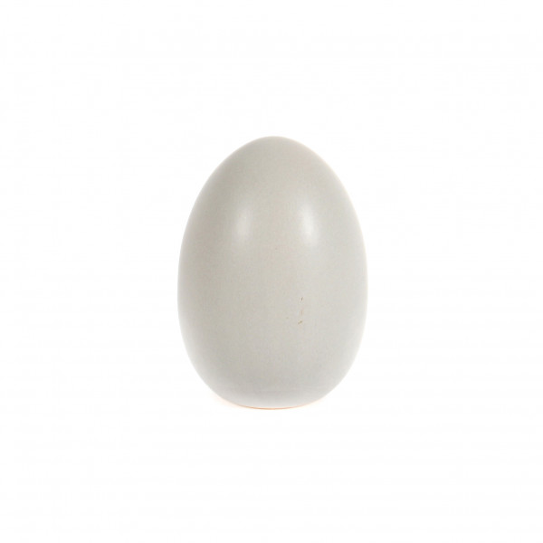 Keramik-Deko-Ei stehend, 7xH10 cm grau - matt glasiert