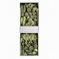 Exoten Sortiment (Karton = 125 St) dunkelgrün white washed Exoten Sortiment (Karton = 125 St) dunkelgrün white washed