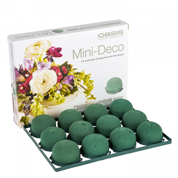 OASIS Floral Foam Mini-Deco für Frischblumen, Rund 4cmX12Stück