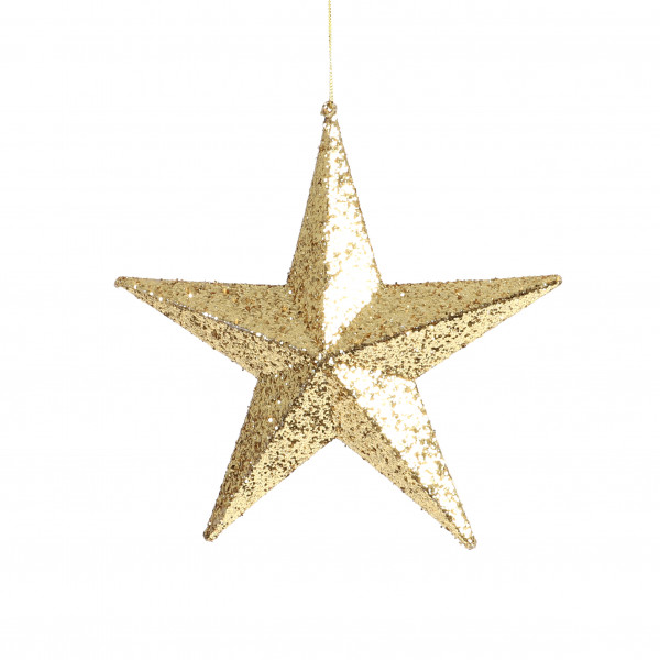 Stern Blinki , z.hängen, Kunststoff 3D, Glitzer, 22 cm, gold