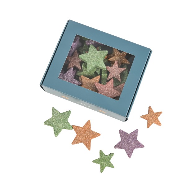 Glitter-Stern,40/50mm sortiert, Box/36 St.