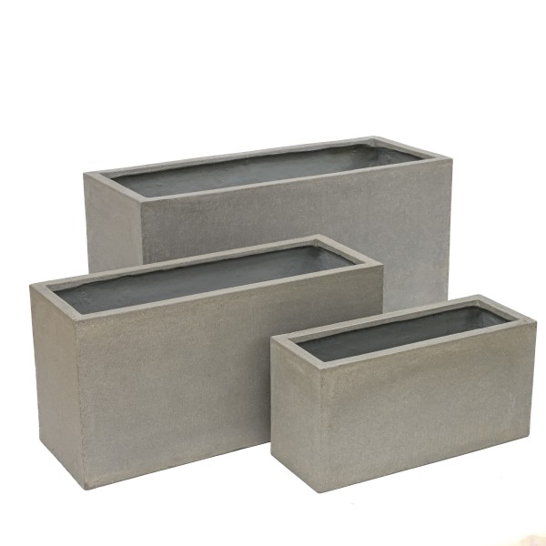 Creastone Pflanzkasten granit,rechteckig sandblasted grey