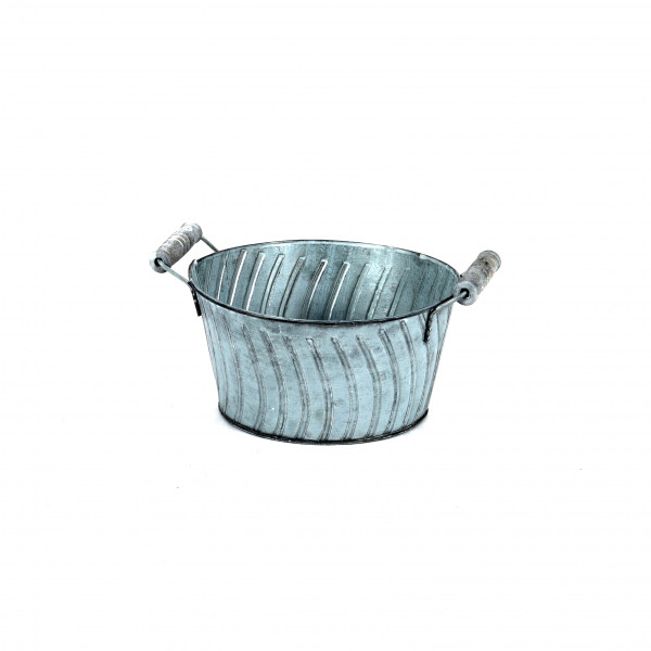 Zinkschale rund Wave Metall, 18xh9cm zink white washed