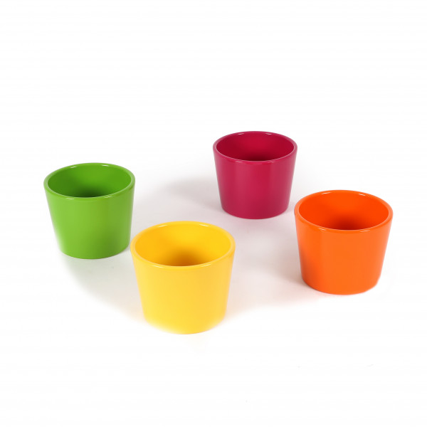 Primeltöpfe11cm,Netto Aktionspreis,glanz 4 farb sort, grün/gelb/orange/cyclame