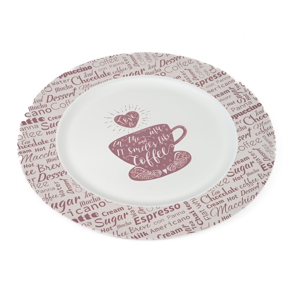 Kunststoff-Deko/Platz-Teller, 33xh2cm Kaffee - Design