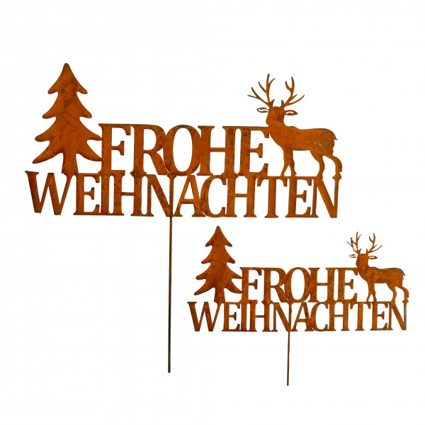 Rost-Stecker Frohe Weihnachten Hirsch& Tannenbaum