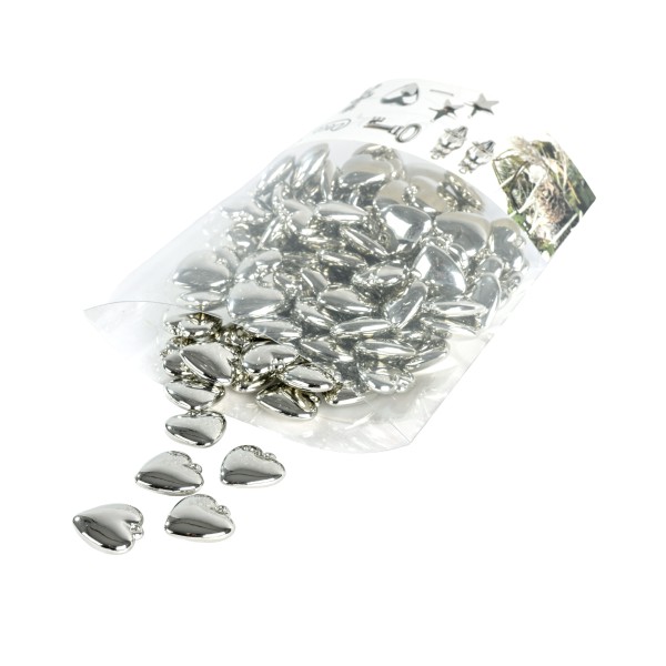 Glanz Herz mit Anhänger 2 cm silber Box x 115 Stk.