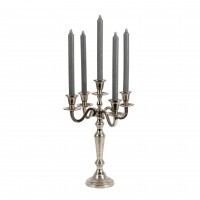 Kerzenhalter 5-armig Alassa Aluguss 27x11x38 cm, silber Kerzenhalter 5-armig Alassa Aluguss 27x11x38 cm, silber