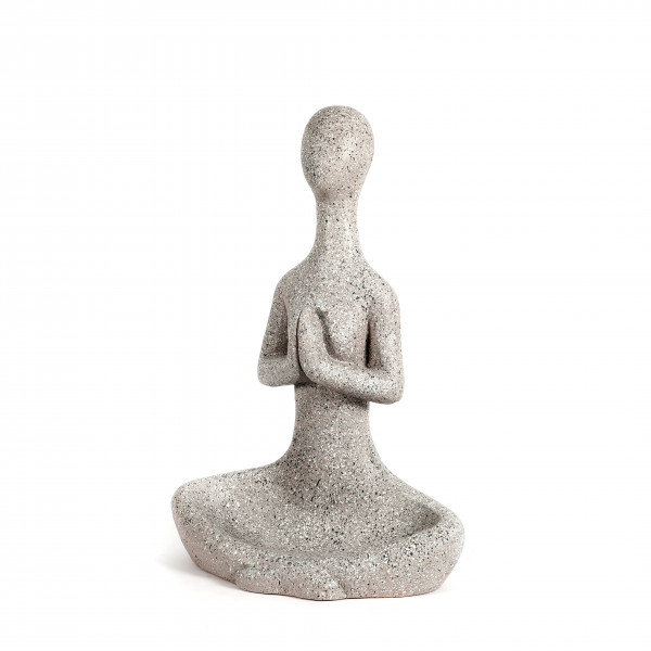 Magnesia Yoga Lady, sitzend terrazzo grau, 47x28xh.70 cm
