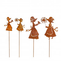 Rost - Stecker, Blumenkinder H 15cm x Rost - Stecker, Blumenkinder H 15cm x