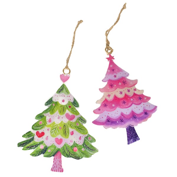 Weihnachtsbäume zum Hängen 2 Mod.sort., in Box