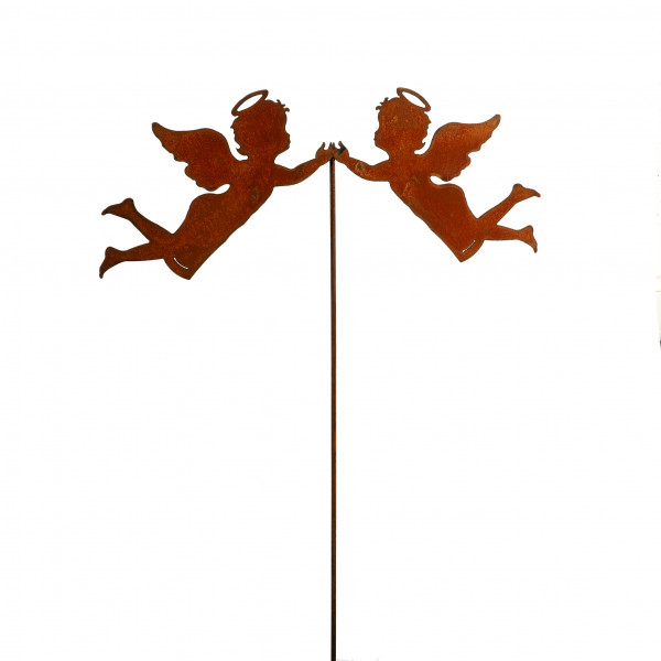 Fliegende Engel Raphael am Stab B 54 cm H100 rost