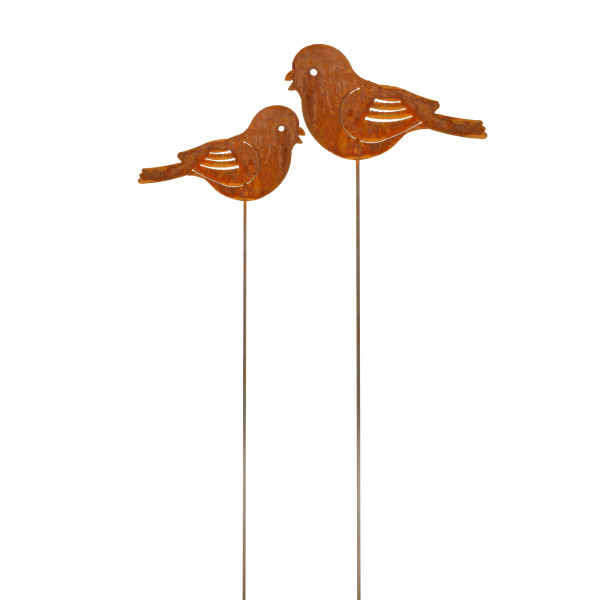 Vogel Rankstab, Metall 21x0,6 cm/100 cm rost