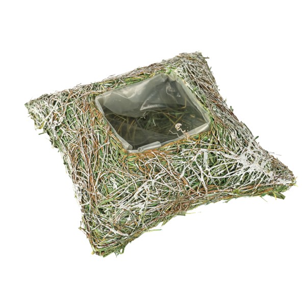 Moos/Gras Pflanzkissen grün-weiß antik quadratisch, 25x25xh6 cm