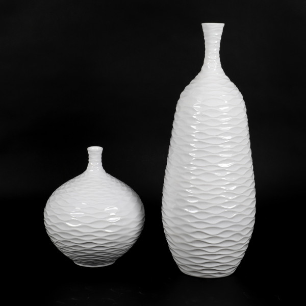 Keramik Deko-Vase, Mailand, bauchig m.Struktur