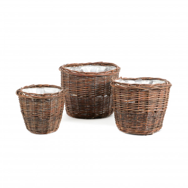 Weiden-Pflanz-Korb rund Set/3 38xh30/30xh27/24xh23cm natur