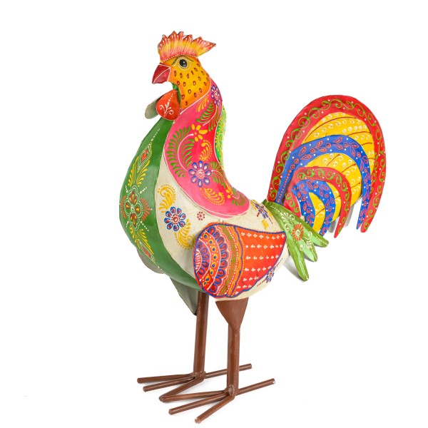 Metall-Hahn mit Henna-Muster, 45x17x46cm