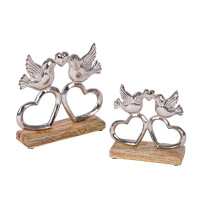 Aluguss Standdeko Turteltauben, m Herzen silber Aluguss Standdeko Turteltauben, m Herzen silber
