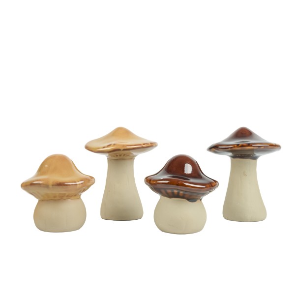 Steinzeug Pilz 2 Mod sort, h 7&10 cm hell und dunkelbraun sortiert