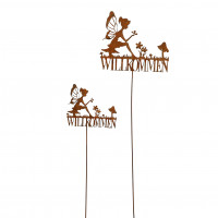 Stecker Willkommen Metall, rost Stecker Willkommen Metall, rost