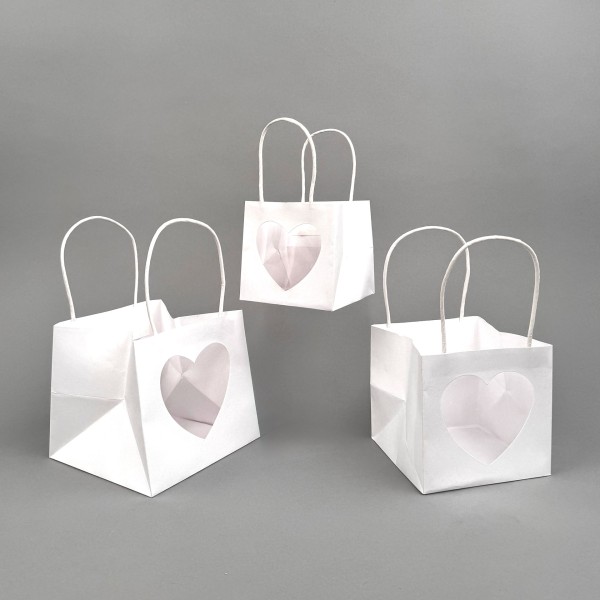 Papier-Herz-Tasche, weiß