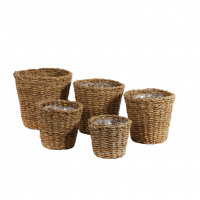 Seegras Korb, konisch, grobe Flechtung mit Folie Seegras Korb, konisch, grobe Flechtung mit Folie