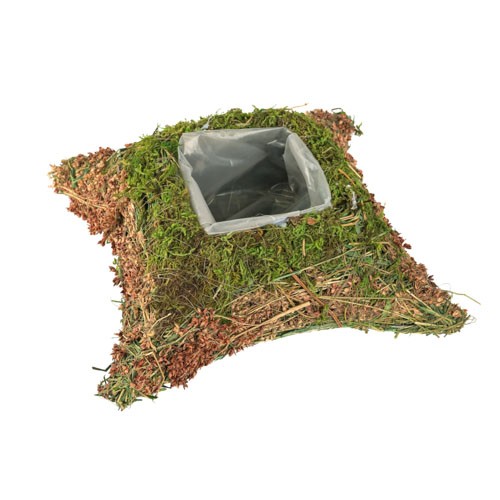 Moos Pflanzkissen grün-braun, quadr 20x20xh7 cm