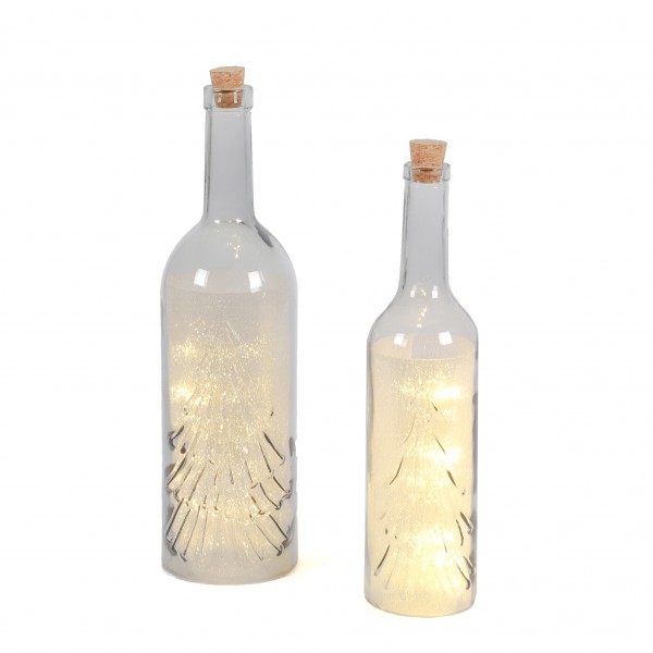 LED Flasche W-Baum mit Glitzerfolie
