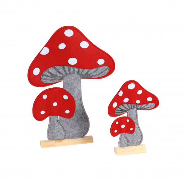 Fliegenpilz auf Holzbase, Filz