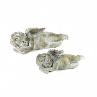 Zement Trauer-Engel, auf Seite liegend 37x18x13cm, grau-antik Zement Trauer-Engel, auf Seite liegend 37x18x13cm, grau-antik