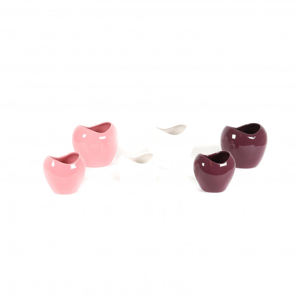 Keramik-Orchideentopf Heart, NETTO-PREIS 17x14,5xH15cm, weiß/rosa/lila