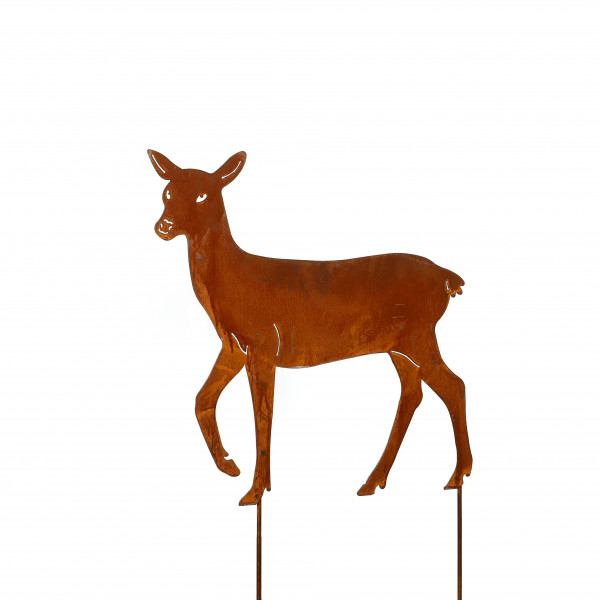 Rehkitz Bambi H 62 cm zum Stecken Edelrost