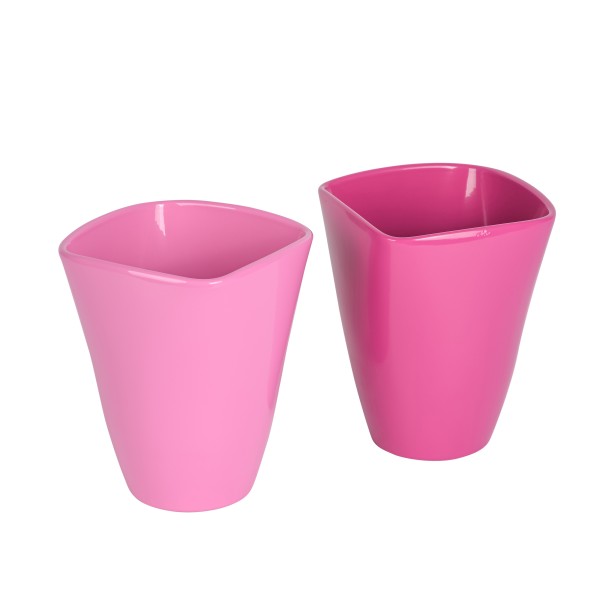Keramik-Orchideen-Topf 14cm,glz,2 Farb sortiert, erika/pink