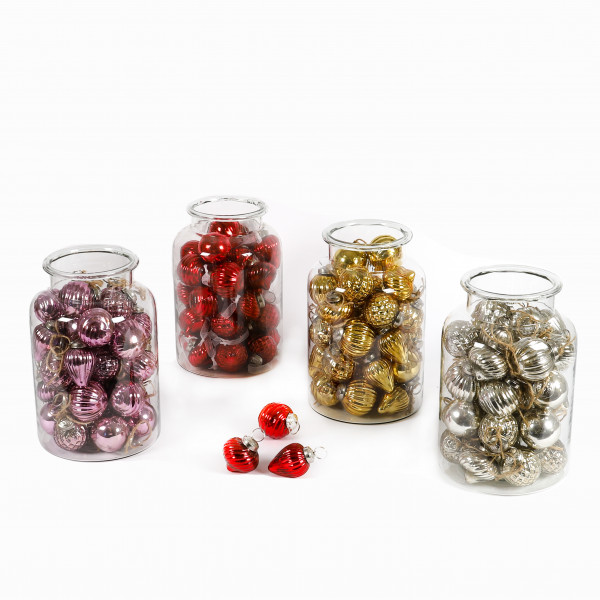 Glas-Baumschmuck, Multi Design, im Glas, 16x26cm, VE=36 St.(1,55¤/St.)