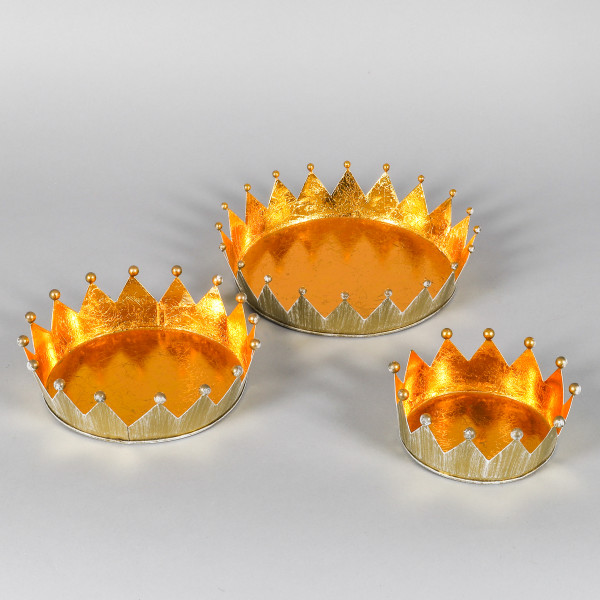 Kronenschale Kirana ,Metall, weiß-gold