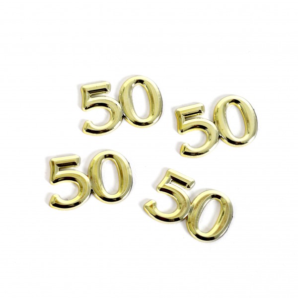 Streuteile Zahl 50 gold Blt. x 4 Stück