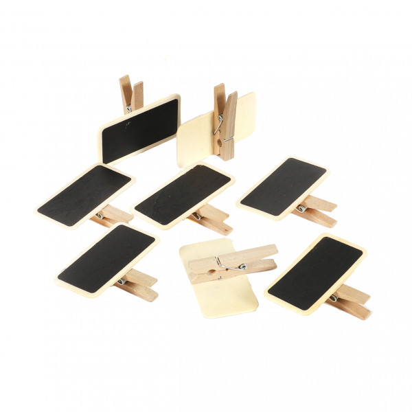Klammer Tafel , Holz, natur 6x1.5x5 cm, Set/12