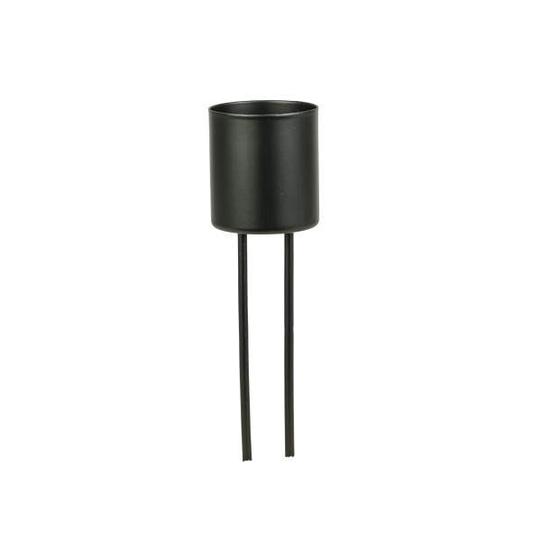 Spitzkerzenhalter Dia 4,0 x Höhe 14,5 cm zum Stecken matt schwarz Metall
