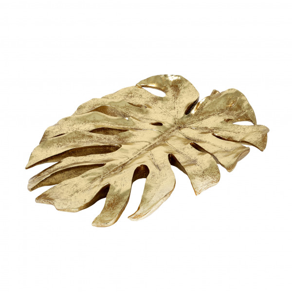 Deko Monstera-Blatt, Poly, gold 49x42 cm